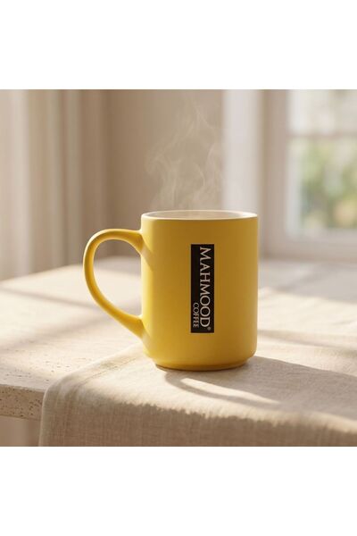 Mahmood Coffee Mottolu Sarı Porselen Kupa