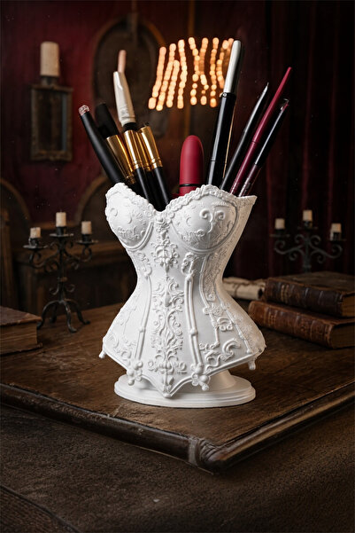 Belupa Decorative Makeup Brush Holder Organizer Pen Holder with Corset Design