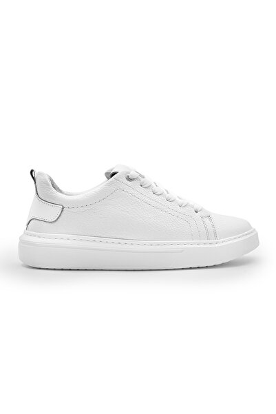ventro Beyaz 100%Hakiki Deri Erkek Spor Sneaker Ortopedik Tabanlı VT27