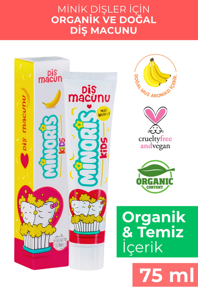 Minoris Kids Diş Macunu 75ml, Sülfatsız, Florürsüz, Organik Içerikli