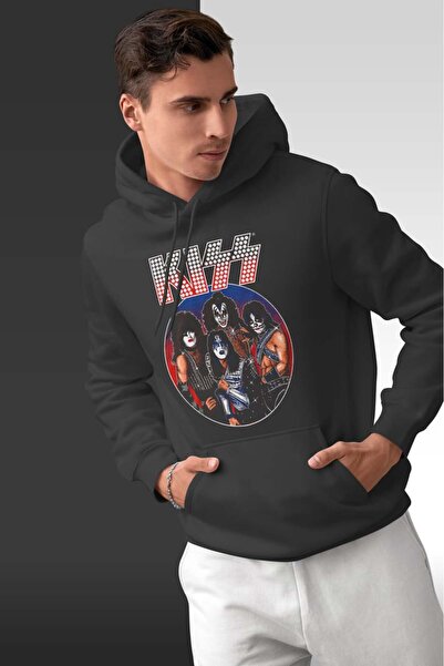 buzagi tasarım ürünleri Kiss Oversize Hooded Unisex Sweatshirt