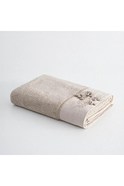 Ecocotton منشفة حمام ماسال 100% قطن عضوي مطرزة يدوياً بيج 80x150 سم