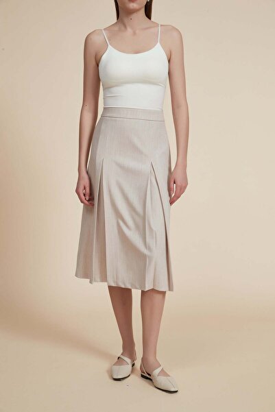 Yola Solid Midi Skirt with Ruffles