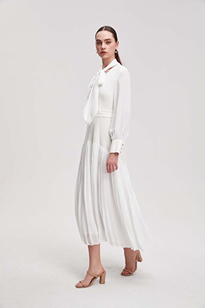 Livia Short-sleeve patterned midi dress with belt