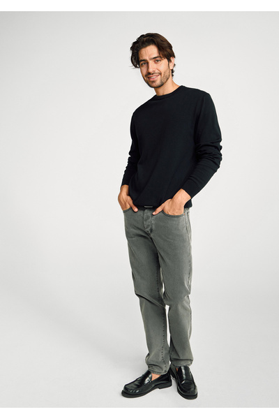 United Colors of Benetton Men's Black 100% Cotton Crew Neck Sweatshirt