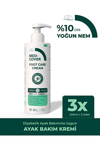 MED-COVER Ayak Bakım Kremi x 3 adet– Hassas Ciltlere Özel (%10 Üre, Shea Butt...