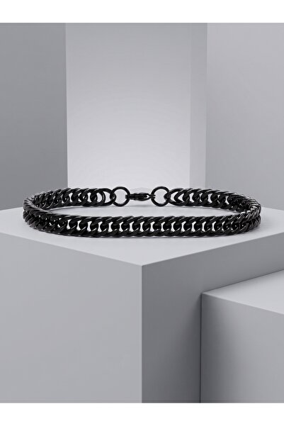 Parmas Design سوار هدية للرجال من الفولاذ المقاوم للصدأ بسلسلة مسطحة 6 مم 01851