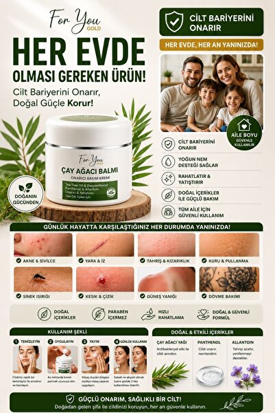 For You Gold Yatıştırmaya Ve Onarmaya Yardımcı Çay Ağacı Balmı Bakım Kremi 50 ml (TEA TREE BALM)
