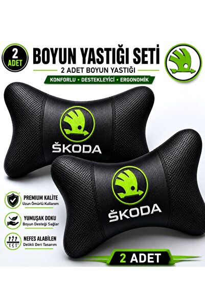 AYAZGURUP Skoda Yeni Logo Boyun Yastığı 2 Ad
