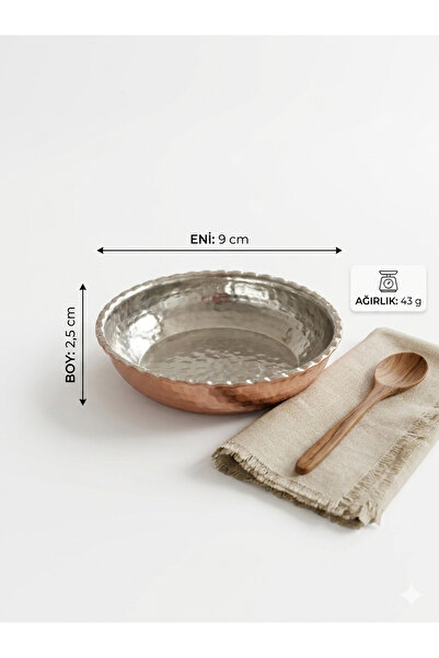 AURA COPPER El Dövmesi Bakır Kahvaltılık Sosluk Reçellik Kase Seti - Mini Çer...