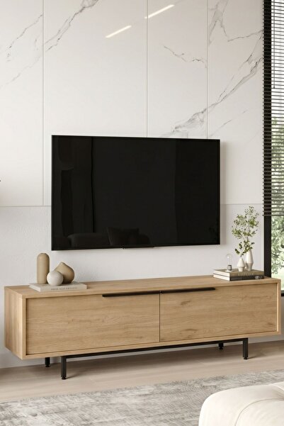 Yurupa Bohem Tv Ünitesi 160cm Tv Sehpası Metal Ayaklı Sepet BOH1-S