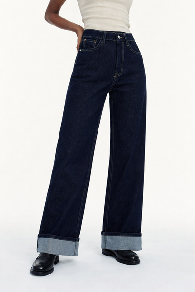 HAKKE Katlamalı Denim PANTOLON