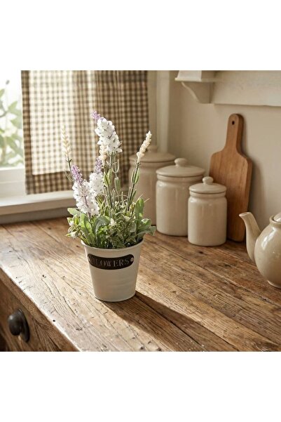 Koopman Plantă artificială în ghiveci, lavandă, dimensiuni 28x9 cm, culoare alb