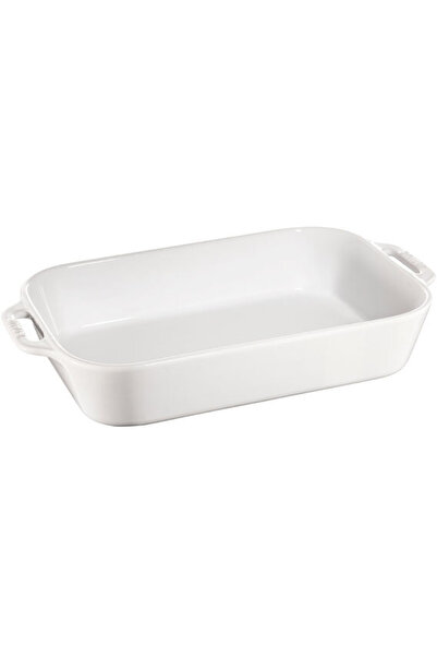 STAUB Rectangular Dish Ceramic, white, 34x24cm