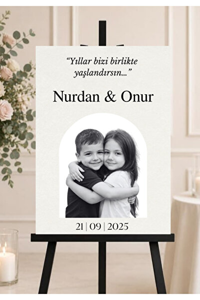 Hobi Sepeti Kişiye Özel Çocukluk Fotoğraflı Kanvas Karşılama Panosu 50x70 cm ...