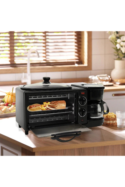 OEM Aparat mic dejun electric 3 în 1 cuptor 12L și grill cafetieră 800 ml put...
