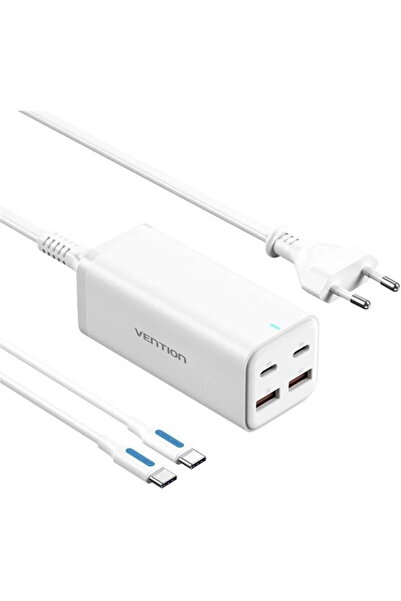 Vention FBSWG-EU 2x USB Type-C, 2x USB бързо зарядно GaN 100W Alb