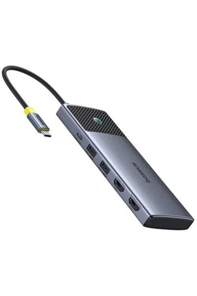 Baseus Metal Gleam Series II 7-în-1, conector PC USB-C, USB 3.0x3, USB Type-C...
