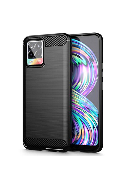 Techsuit Husă pentru Realme 8 4G / 8 Pro 4G - Silicon Carbon - Negru