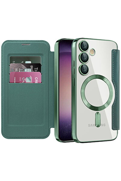 Techsuit Husă pentru Samsung Galaxy S23 Plus - SmartMag Book Case - Verde
