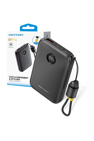Vention FKAB0-C, 10.000 mAh, 22.5 W, Negru