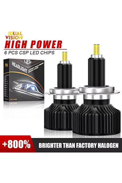 Choice6 مصباح أمامي LED H7 6000K أبيض بارد 360 درجة مع نظام Canbus، 30000 لوم...