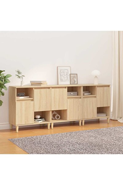 Concept Servante, 3 buc, stejar sonoma, 60x35x70 cm, lemn prelucrat