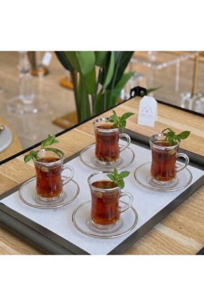 SQF Silver-lined teacup set with saucer
