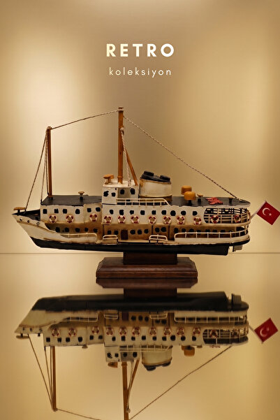 Pat Aksesuar Dekoratif Biblo Metal İstanbul Vapuru Eskitme Vintage Ev Ofis Ma...