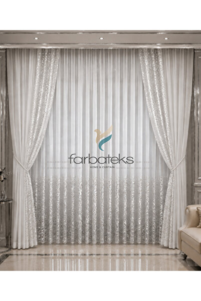 farbateks Олимпос Plain Grey Silver Foil Colour New Fashion Right/Left Set Tu...