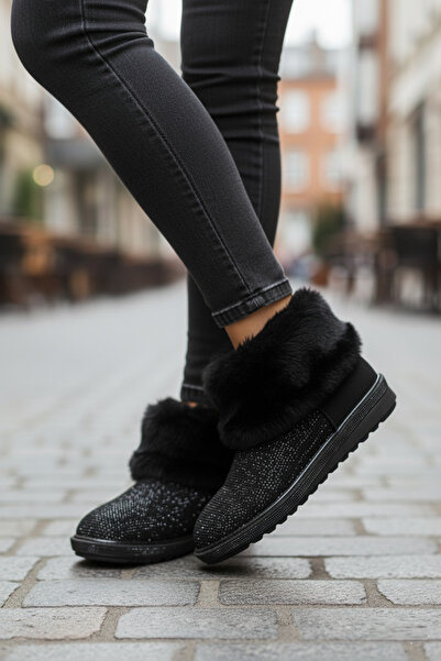 Fox Shoes V250014702 Ghete de damă din piele intoarsa neagra