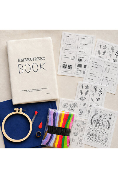 iğne izi 10-Page Fabric Gift Sewing Book, Embroidery Sewing Techniques Book -...