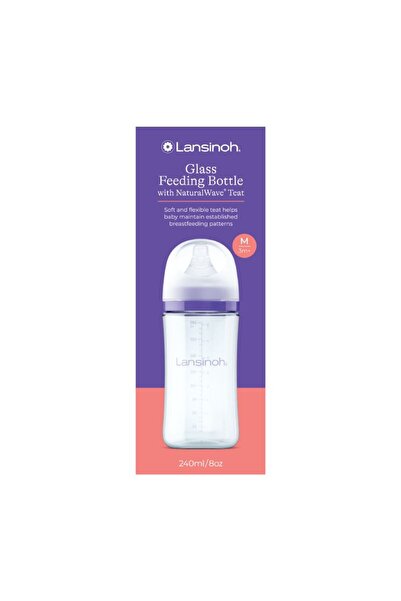 Lansinoh Biberon sticla cu tetina Naturalwave (3 luni+) , 240 ml