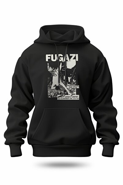 buzagi tasarım ürünleri Fugazi Digital Print Hooded Unisex Sweatshirt