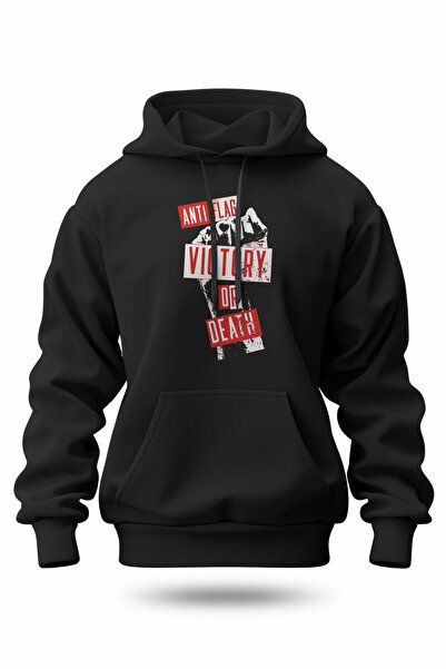 buzagi tasarım ürünleri Anti Flag Digital Print Hooded Unisex Sweatshirt
