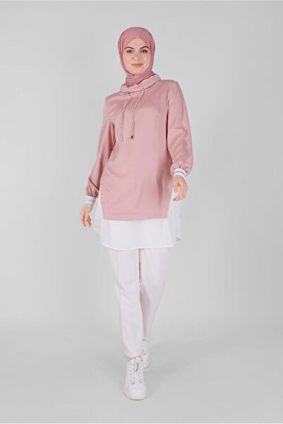 Alvina قميص بأربطة حجرية مفصل من الساتان AEROBIN TUNIC 41489