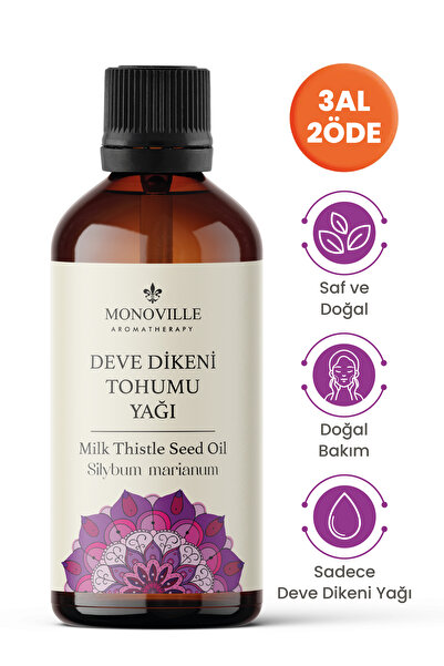 Monoville Deve Dikeni Tohumu Yağı 100 ml Saf ve Doğal (Milk Thistle Seed Oil)
