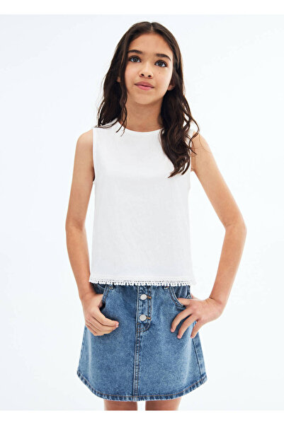 MANGO Kids Fustă din denim Paperbag