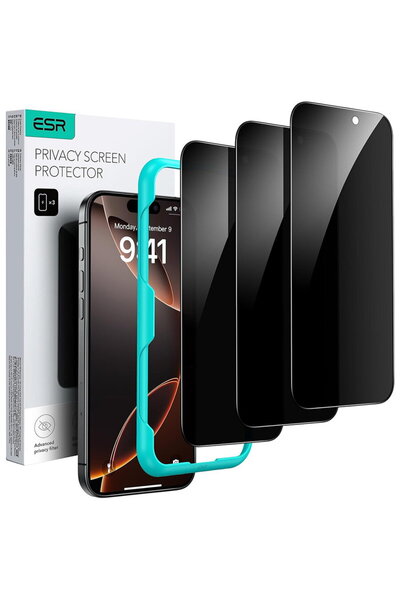 ESR Folie pentru iPhone 17 Pro (set 3) - Privacy Tempered Glass - Black