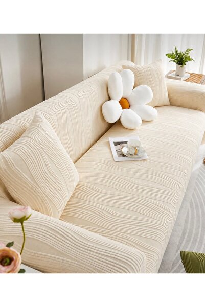 ÖZMAKAN Sofa Cover, Slipcover, Wellsoft Fabric, Elastic, Slip-On, 1 Piece