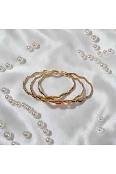 JADE ACCESSORY Baby boy Gold Kaplama 22 K Zig Zag 3’lü Ajda Bilezik