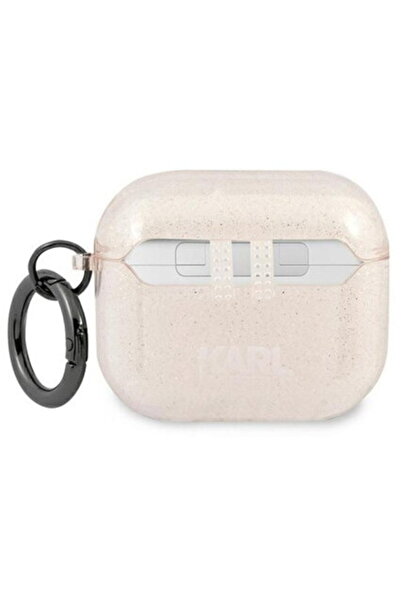 Karl Lagerfeld Husa TPU Glitter Choupette Head pentru Airpods 3 Gold