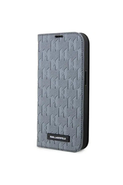 Karl Lagerfeld KLBKP14LSAKLHPG iPhone 14 Pro 6.1 " husă tip carte argintiu/ar...