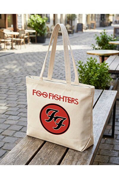 buzagi tasarım ürünleri Foo Fighters Zippered Lined Gusseted Canvas Bag 35 X ...