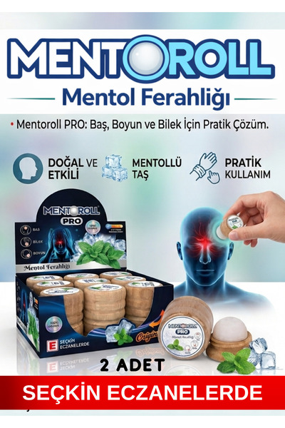 Mentoroll Mentol Taşı Migrentaşı | Menthol Baş Ağrısı Rahatlatıcı, Şakak Seri...