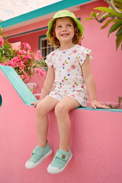 Fulla Moda Set de 2 pantaloni scurți pentru fete, cu model floral și șnur