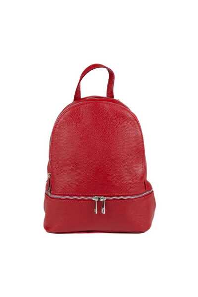 TORO NERO Rucsac de damă din piele întoarsă roșu închis