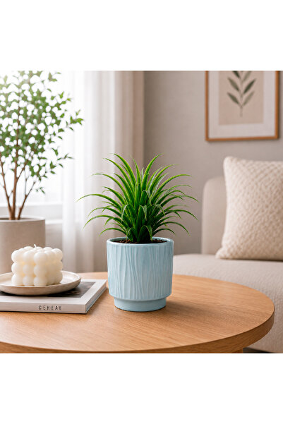 Generic Round Ceramic Vase - Wavy Line Design |   Color: Gray
