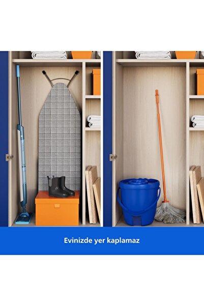 Philips OneUp Elektrikli Mop Kablosuz Zemin Temizleyici Temiz ve Kirli Su Ayıran 360 Derece Başlıklı Pratik Temizlik