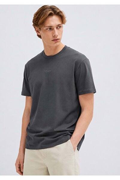 Mavi M0613348 Jeans Printed T-Shirt Men's T-Shirt Smoked